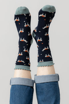 Lily & MeLily And Me Laughing Llama SockAccessoriesNavy - Blue Water Clothing