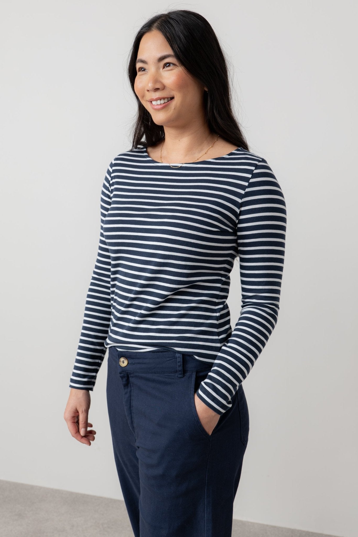 Lily & MeLily And Me Monica Top Navy StripeTopsNavy - Blue Water Clothing