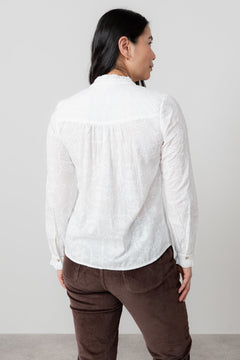 Lily & MeLily And Me Rachel Frill Blouse Embroidered WhiteTopsWhite - Blue Water Clothing