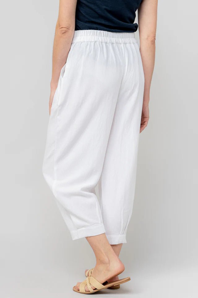 Lily & MeLily & Me Sail Trouser Plain LinenBottomsWhite - Blue Water Clothing