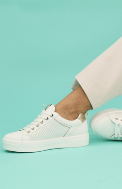 Lunar FootwearLunar Shoes Nia White TrainerTrainersWhite - Blue Water Clothing