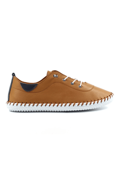 Lunar FootwearLunar Shoes St Ives Leather PlimsollPlimsollsTan - Blue Water Clothing
