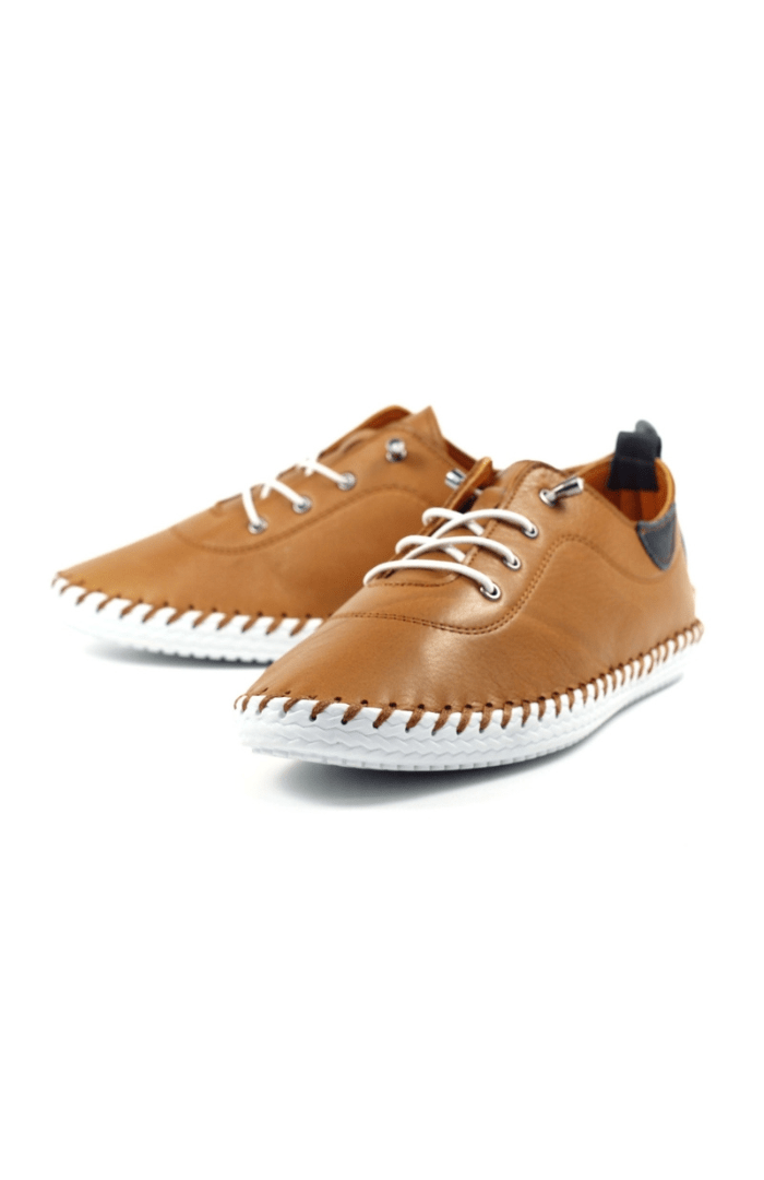 Lunar FootwearLunar Shoes St Ives Leather PlimsollPlimsollsTan - Blue Water Clothing