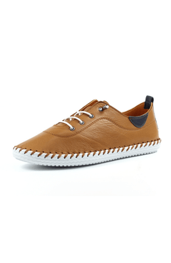 Lunar FootwearLunar Shoes St Ives Leather PlimsollPlimsollsTan - Blue Water Clothing
