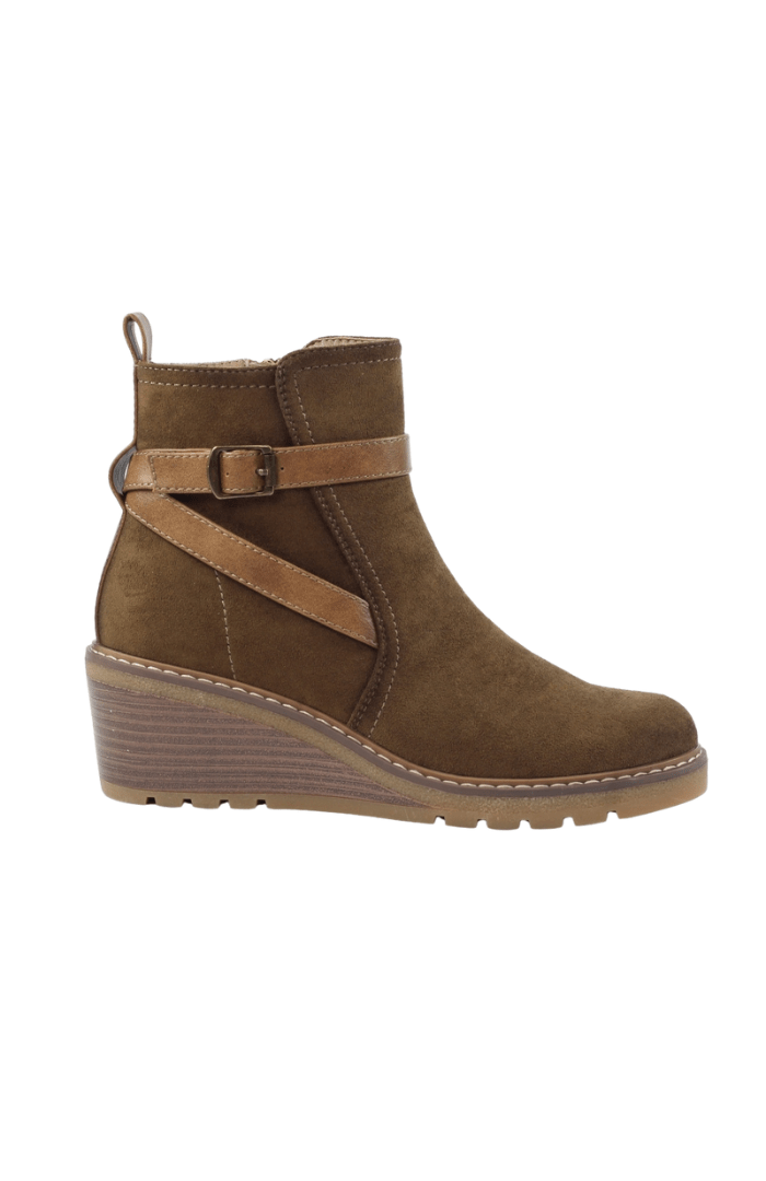 Lunar Shoes Sumi Tan Wedge Ankle Boot - Blue Water Clothing