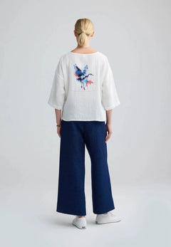 LuukaaLuukaa Azalea Woven TrousersBottomsNavy - Blue Water Clothing