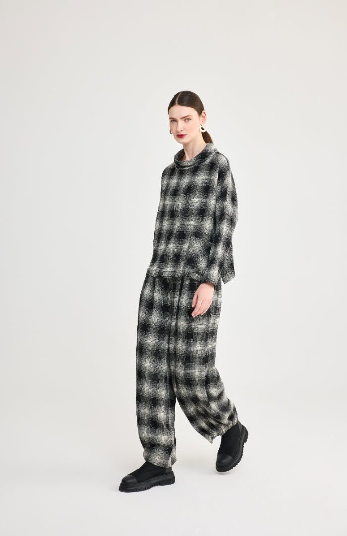 LuukaaLuukaa Bianca Woven BlouseBlouseBrown Plaid - Blue Water Clothing