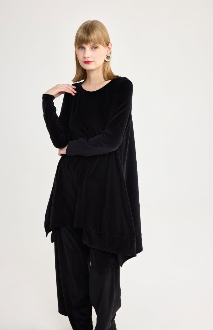 LuukaaLuukaa Clara Knitted Velvet BlouseBlouseNavy - Blue Water Clothing