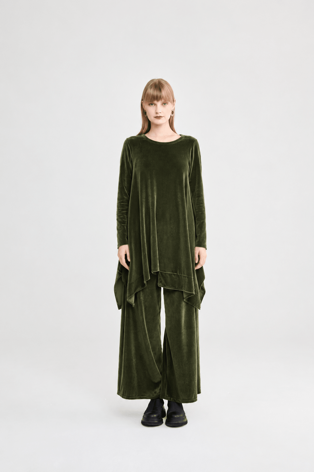 Luukaa Clara Knitted Velvet BlouseKhaki - Blue Water Clothing
