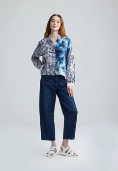 LuukaaLuukaa Dahlia Woven ShirtTopsSakura Print - Blue Water Clothing