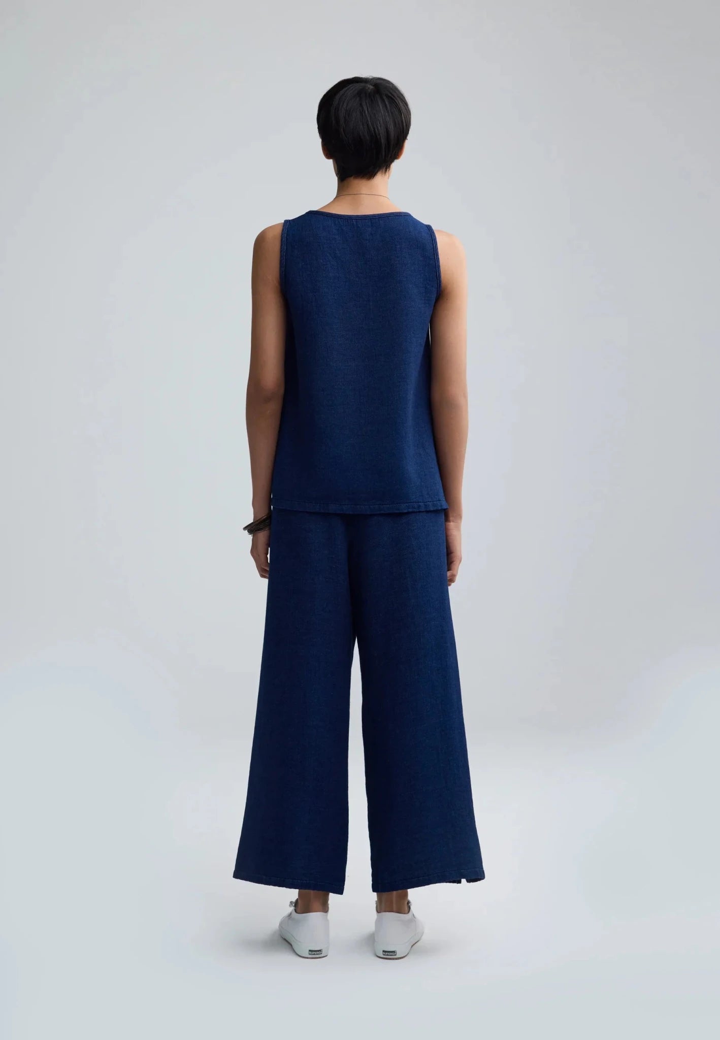 LuukaaLuukaa Floria Woven Tank TopTopsNavy - Blue Water Clothing