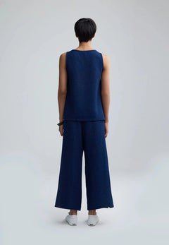 LuukaaLuukaa Floria Woven Tank TopTopsNavy - Blue Water Clothing