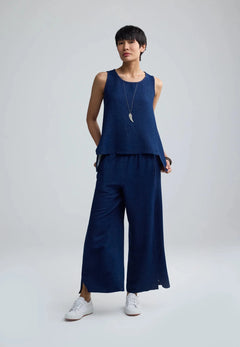 LuukaaLuukaa Floria Woven Tank TopTopsNavy - Blue Water Clothing