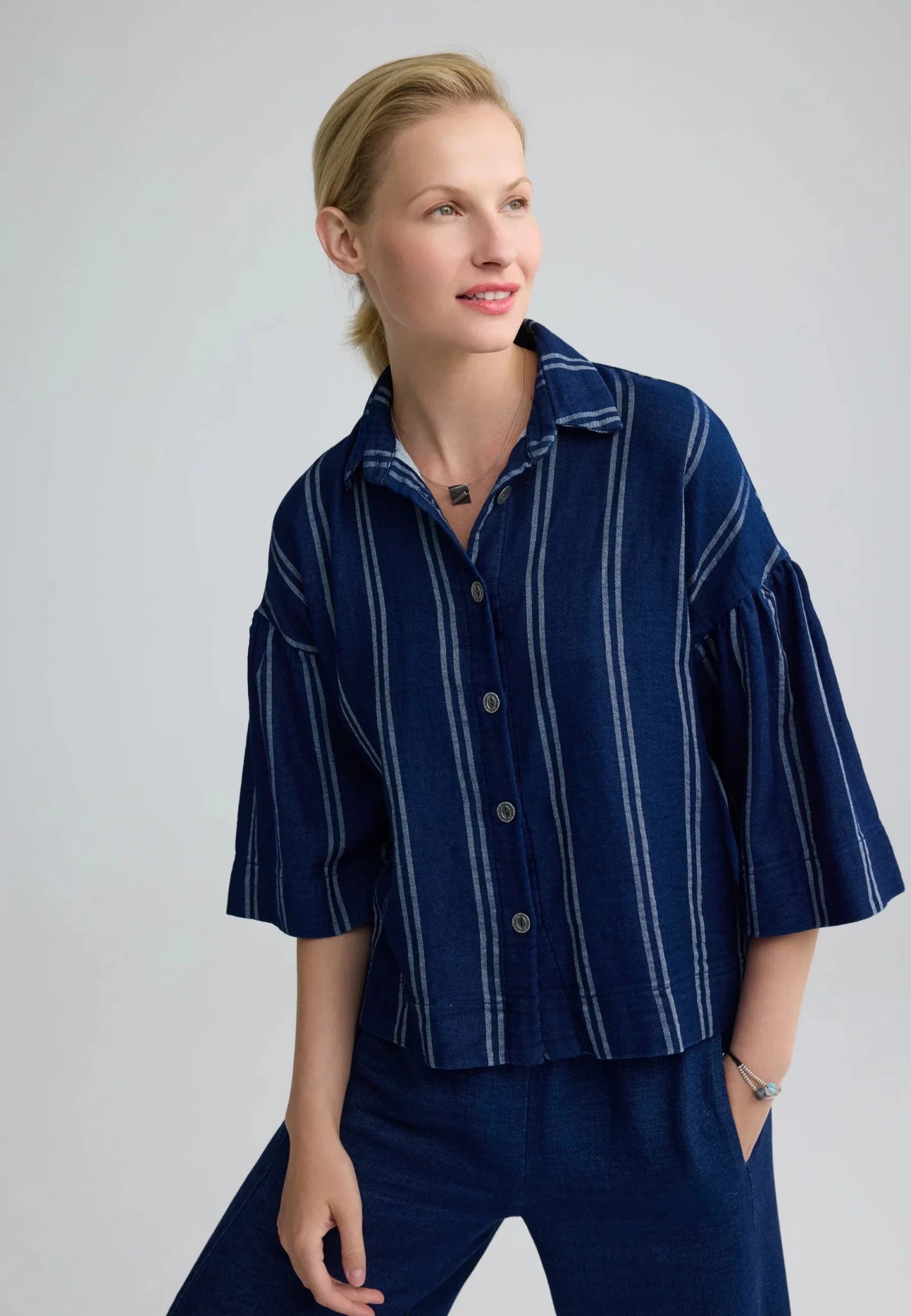 LuukaaLuukaa Jasmina Woven JacketCoats & JacketsNavy - Blue Water Clothing