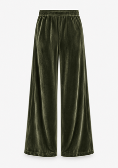 Luukaa Matilda Velvet TrouserKhaki - Blue Water Clothing