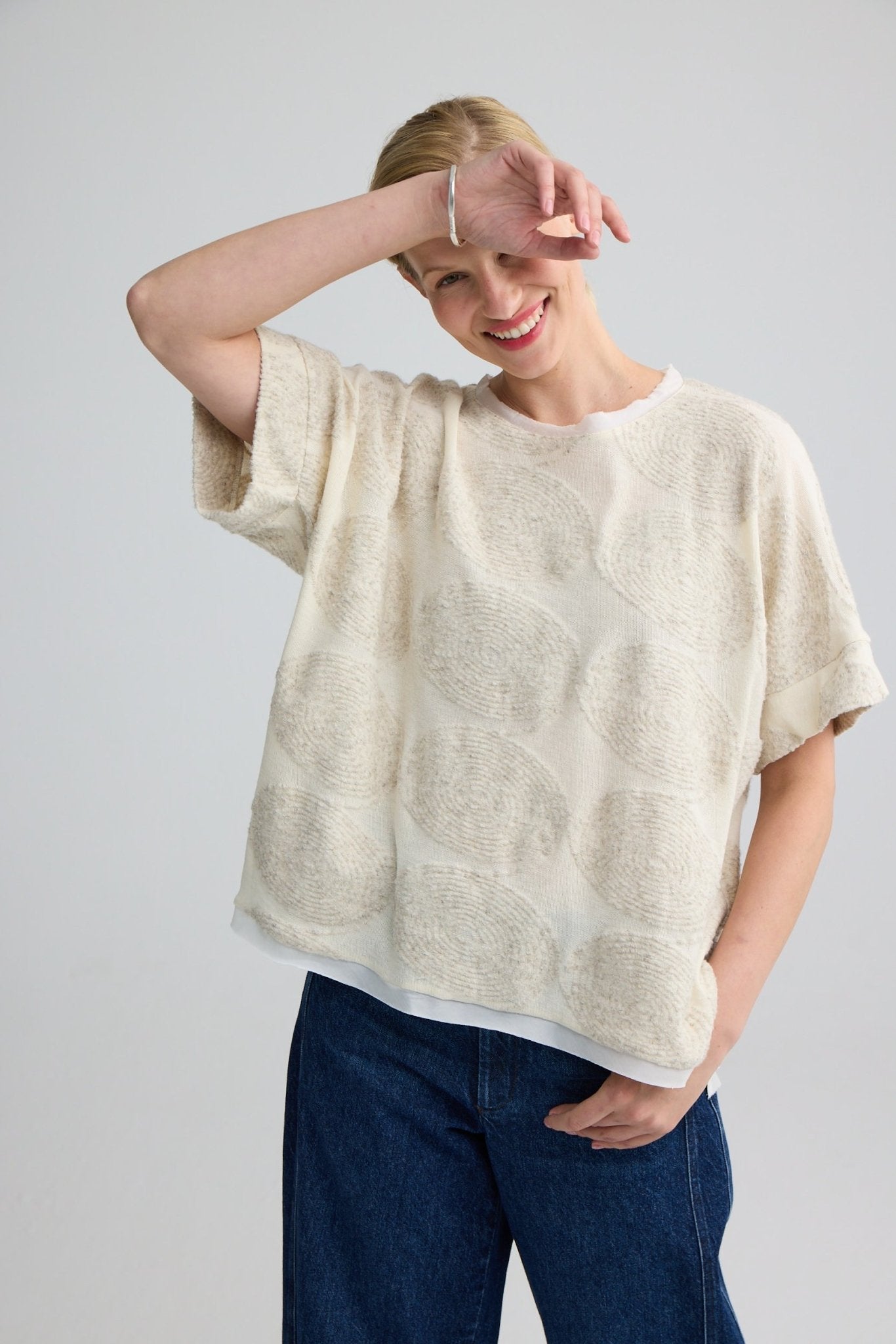 LuukaaLuukaa Riley Knitted blouseTopsNature - Blue Water Clothing