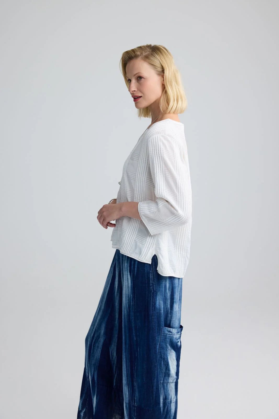 LuukaaLuukaa Skylar Woven TrousersBottomsCandy Sky - Blue Water Clothing