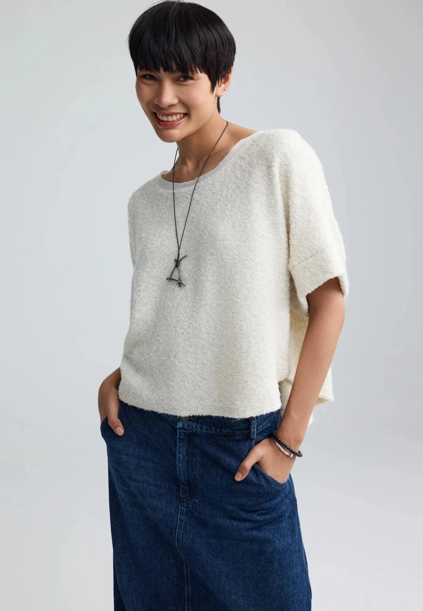 LuukaaLuukaa Sloane Knitted BlouseTopsNature - Blue Water Clothing