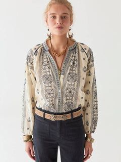 Maison HotelMaison Hotel Stephanie BlouseClothingOff White - Blue Water Clothing