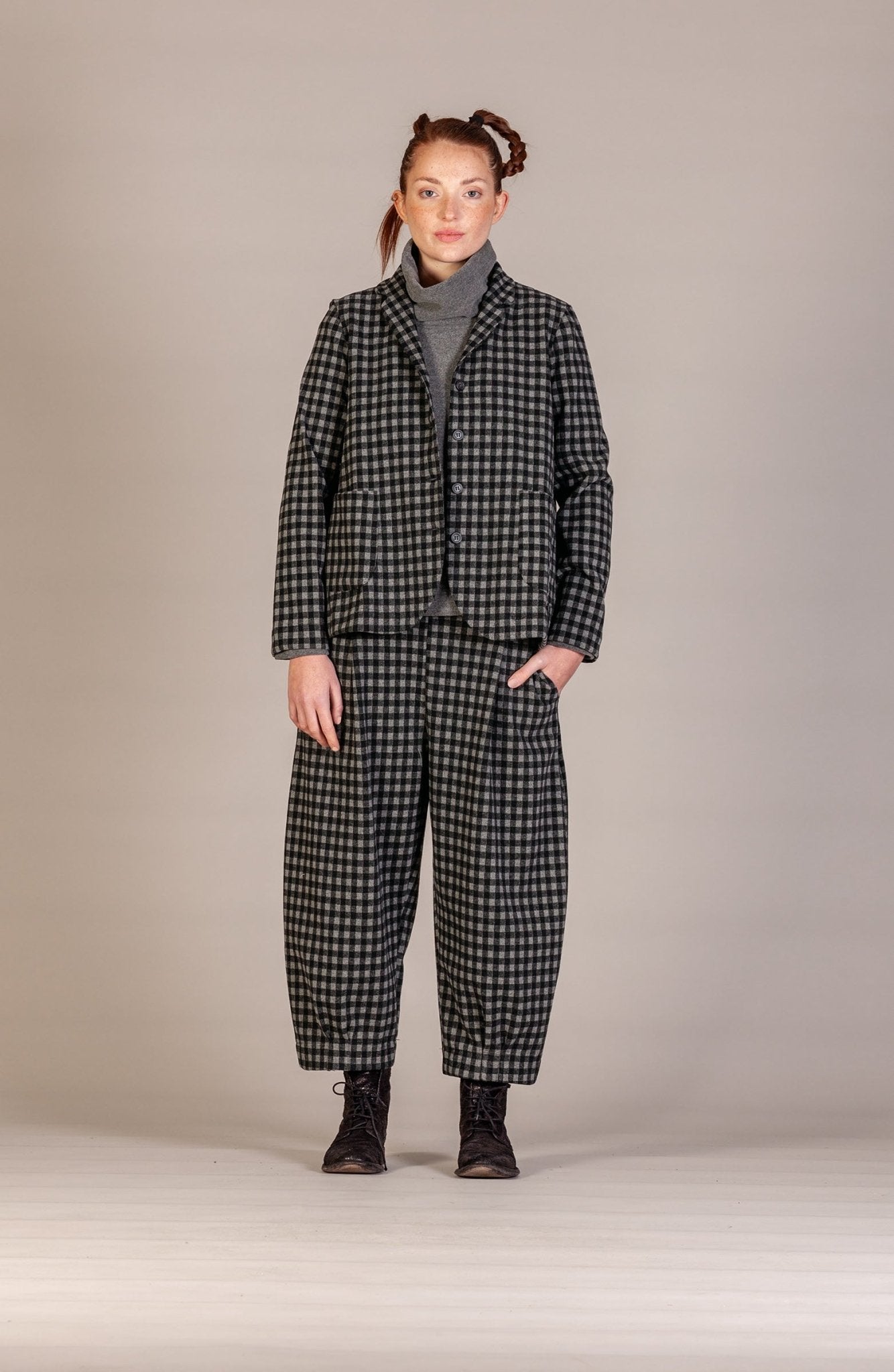 Mama bMama b Cimone JQ Jacket Large Check GreyJacketGrey 33847 - Blue Water Clothing