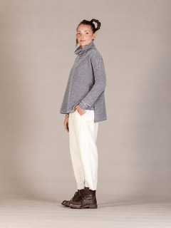 Mama bMama b Dina Riga Jumper Thin StripeSweaterAlpaca 17235 - Blue Water Clothing