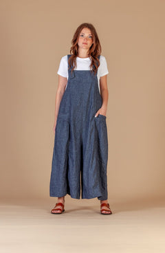 Mama bMama b Martedi' A/E Linen SalopetteTopsBlu Taste - Blue Water Clothing