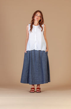 Mama bMama b Ora C Frayed Edge Tank TopTopsBianco - Blue Water Clothing