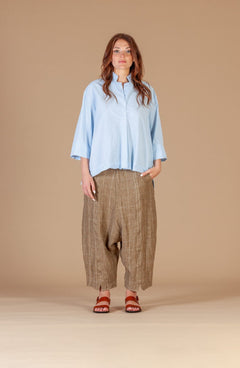 Mama bMama b Ottobre C Scrunch ShirtTopsCeleste Check - Blue Water Clothing