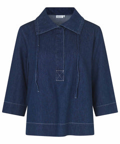 Masai Bonolo Dark Denim Blouse - Blue Water Clothing