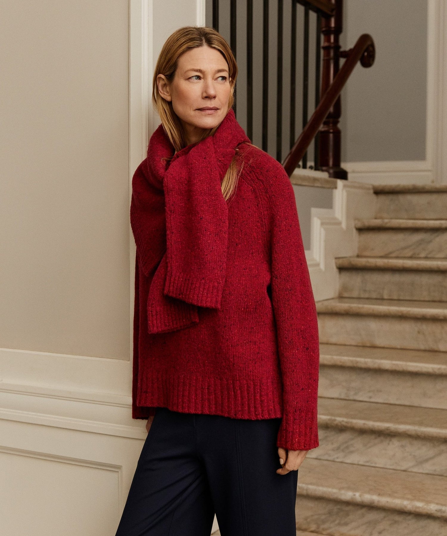 MasaiMasai MaFaenoria Loose Wool SweaterTopsRed Dahlia - Blue Water Clothing