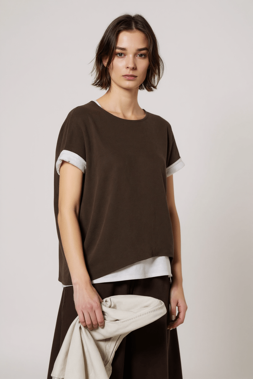 Modula Boxy Top Chocolate – Blue Water Clothing