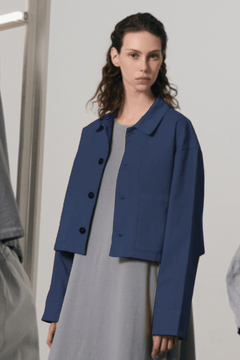 ModulaModula Overshirt boxy Shape LapisTopsLapis - Blue Water Clothing