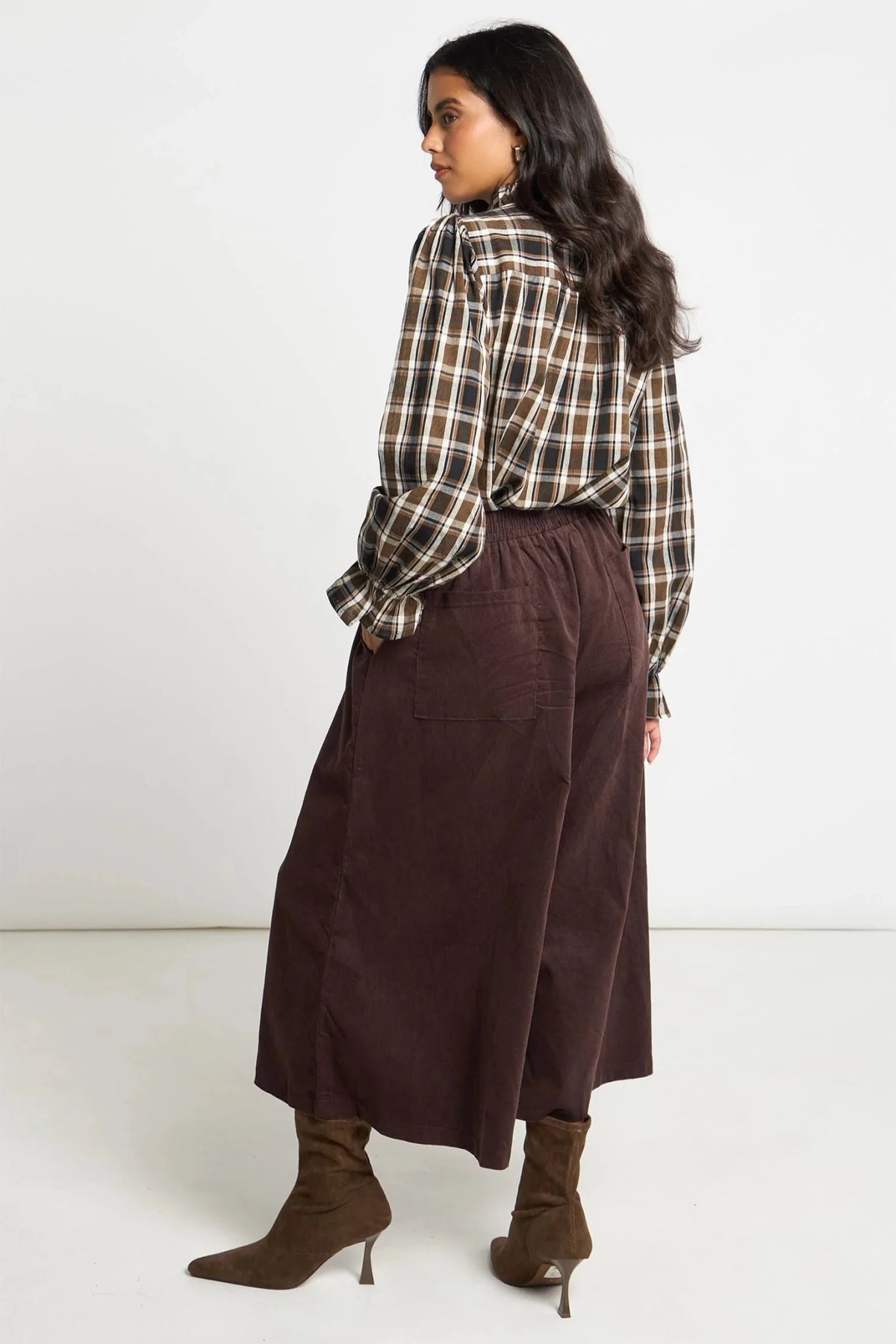 MSH Cord Wide Leg CulottesBrown - Blue Water Clothing