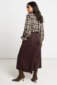 MSH Cord Wide Leg CulottesBrown - Blue Water Clothing