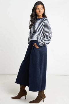 MSH Cord Wide Leg CulottesNavy - Blue Water Clothing