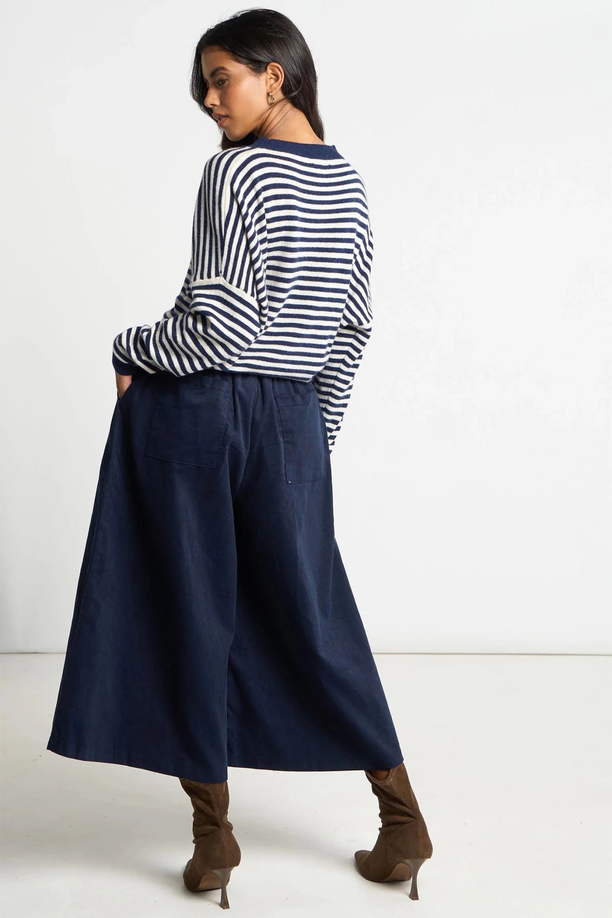 MSH Cord Wide Leg CulottesNavy - Blue Water Clothing