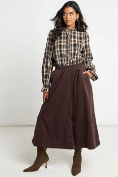 MSH Cord Wide Leg CulottesBrown - Blue Water Clothing