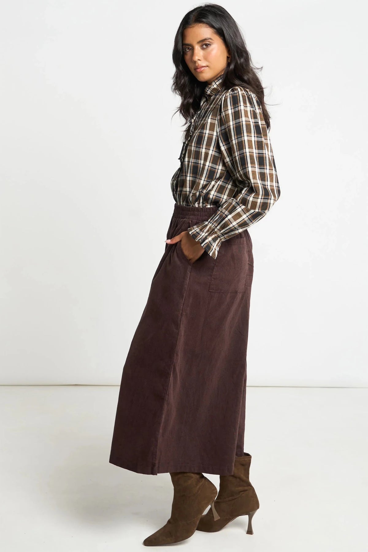 MSH Cord Wide Leg CulottesBrown - Blue Water Clothing