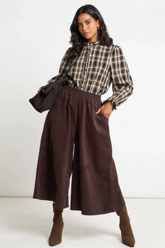 MSH Cord Wide Leg CulottesBrown - Blue Water Clothing