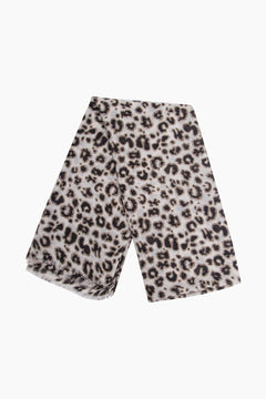 MSH Leopard Print Lightweight Scarf in Cream - Blue Water Clothing