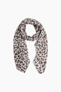 MSH Leopard Print Lightweight Scarf in Cream - Blue Water Clothing