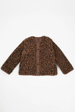 MSH Leopard Print Reversible Jacket in Brown - Blue Water Clothing