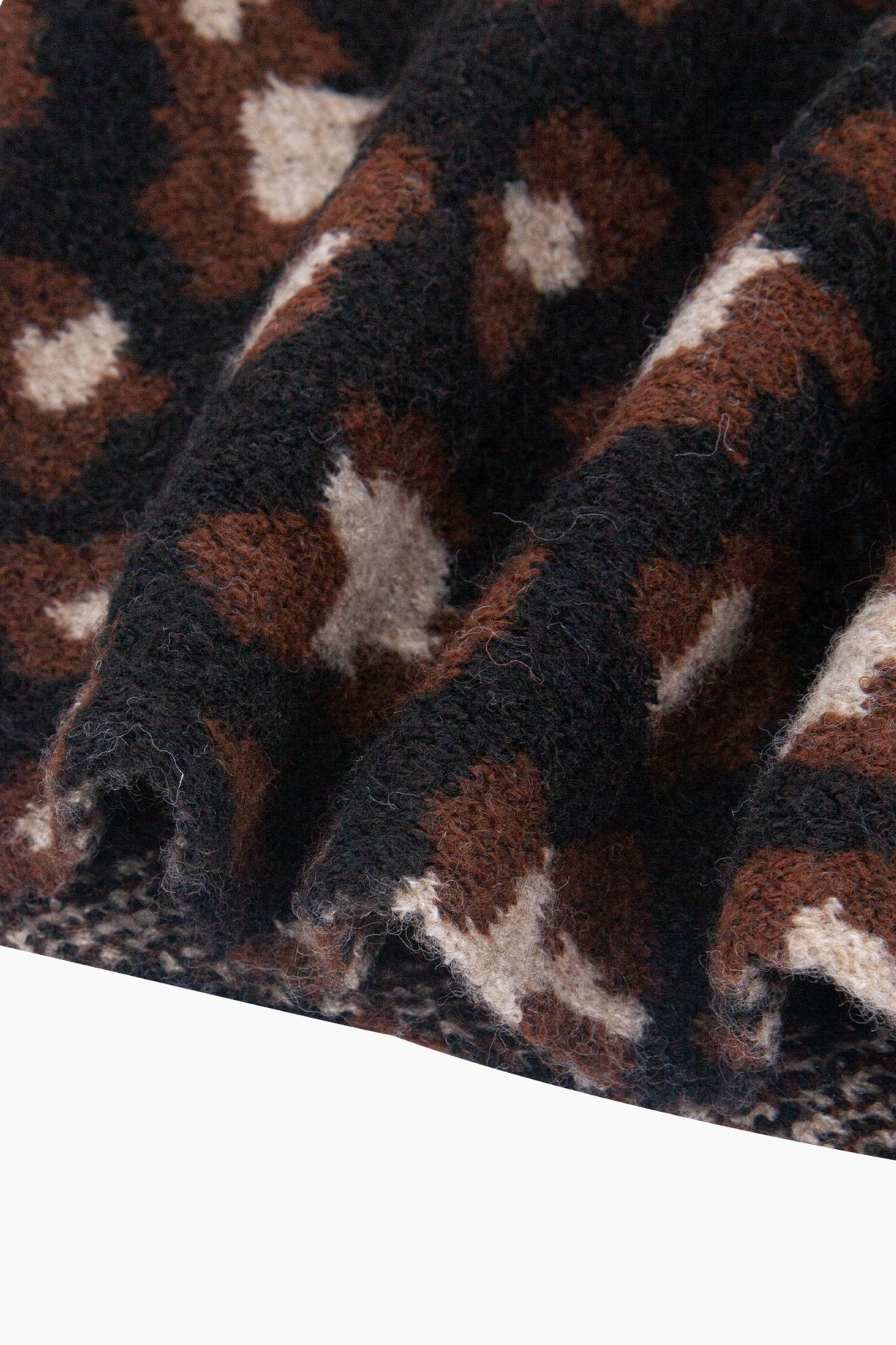 MSH Leopard Print Triangle Scarf in Black - Blue Water Clothing