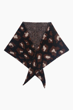 MSH Leopard Print Triangle Scarf in Black - Blue Water Clothing