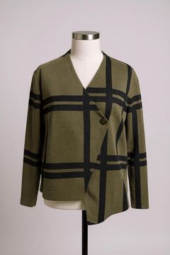 NeiramiNeirami Asymmetric Jacket Maxi CheckClothingMaxi Check Brush - Blue Water Clothing