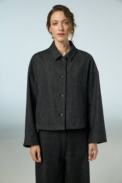 Neirami Boxy Short Denim Jacket Nero - Blue Water Clothing