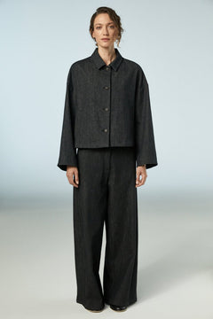 Neirami Boxy Short Denim Jacket Nero - Blue Water Clothing