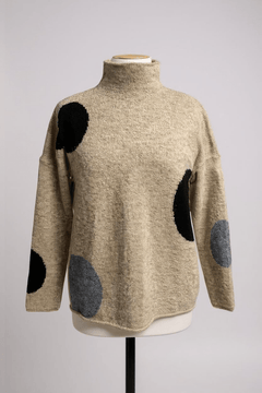 NeiramiNeirami Chimney Neck Sweater BeigeClothingBeige/Black - Blue Water Clothing