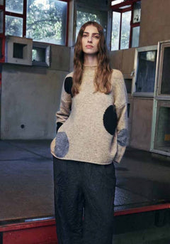 NeiramiNeirami Chimney Neck Sweater BeigeClothingBeige/Black - Blue Water Clothing