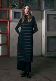 NeiramiNeirami Long A - Line Dress OliveClothingRiga Olive - Blue Water Clothing